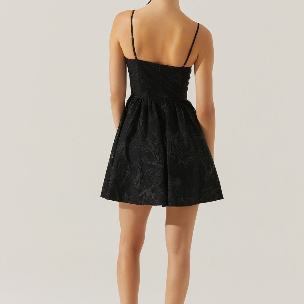 Astr Linelly Jacquard Bustier Skater Dress in Black - Picture 2 of 8